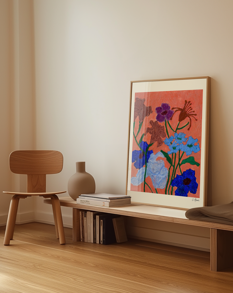 Carla Llanos Original Artwork  FLOWERS ON CORAL