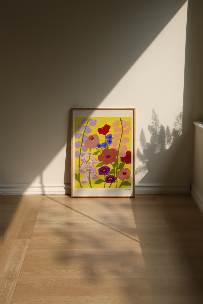 Carla Llanos Original Artwork  FLOWERS ON YELLOW