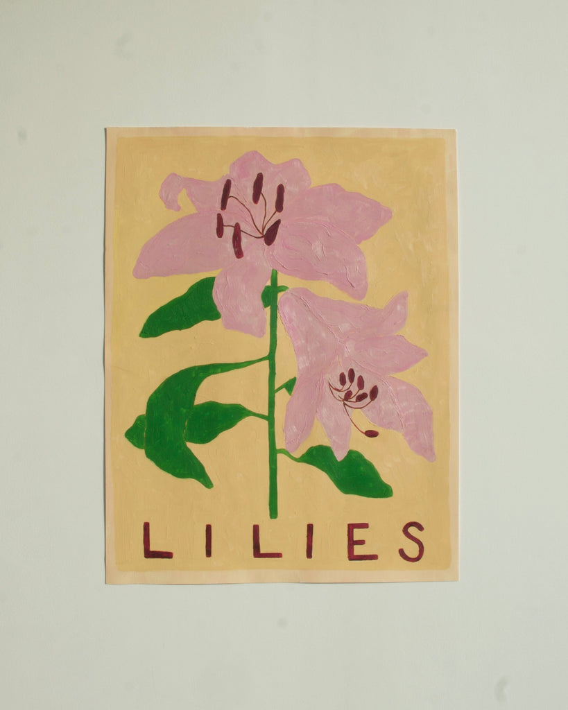 Carla Llanos Original Artwork  PINK LILIES ORIGINAL PAINTING