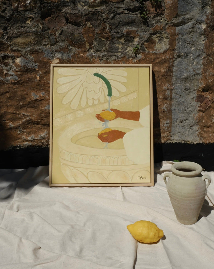 Carla Llanos Original Artwork  THE FOUNTAIN ORIGINAL PAINTING